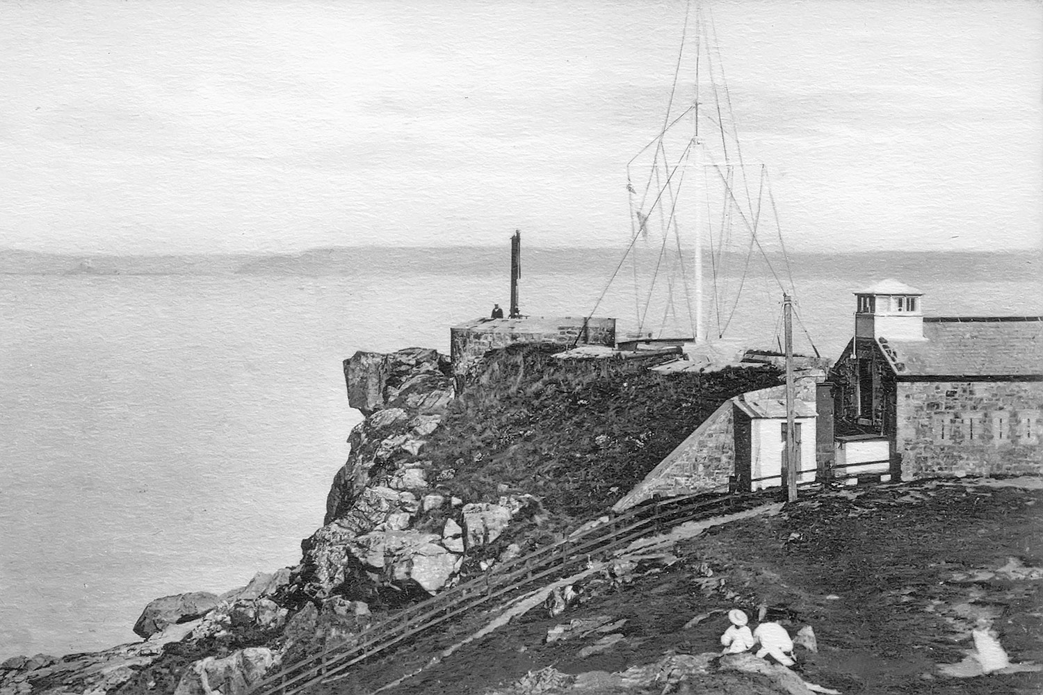 3 Island Battery With Flag Semaphore Mast C 1907